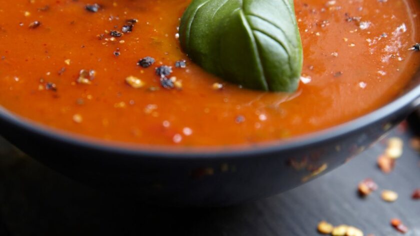 Tomato And Basil Soup In Soup Maker